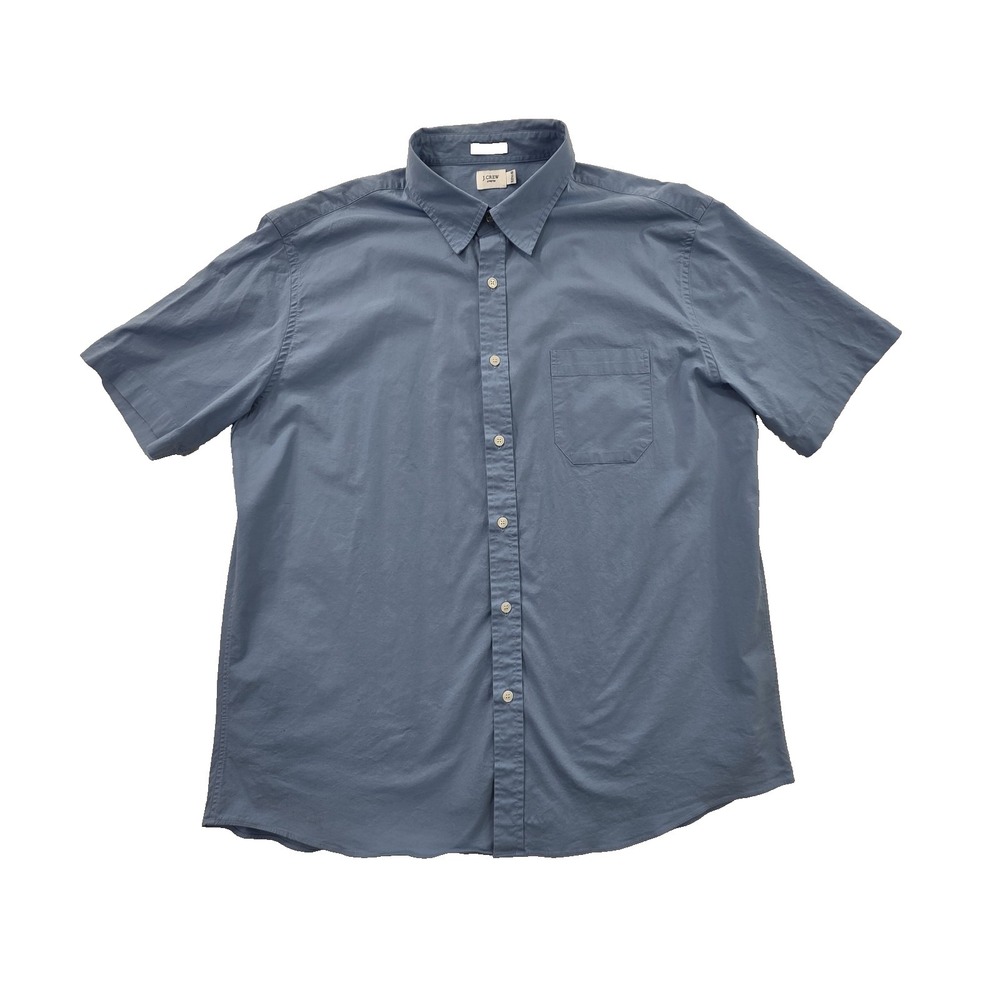 J. Crew Shirt Men's XL (17 1/2 - 18) Short Sleeve Button Up Collared Stretch - Picture 1 of 12